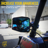 Xprite UTV Roll Bar Cage Side Mirrors with Clear Lens LED Spot Lights and Anti-Glare Mirrors