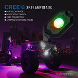 Xprite Victory Series 6PC Bluetooth Multi-Color RGB LED Rock Lights