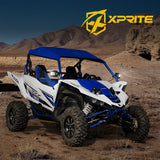 Xprite UTV Roll Bar Cage Side Mirrors with Smoke Lens LED Spot Lights and Anti-Glare Mirrors