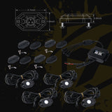 Xprite Victory Series 4PC Bluetooth Multi-Color RGB LED Rock Lights
