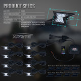 Xprite 8PC Z-Force Remote Control RGB LED Rock Lights