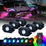 Xprite 6PC Victory Series Remote Control RGB LED Rock Lights