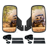 Xprite Side View Tempered Glass Mirrors for UTVs with 1.75" Roll Bars