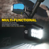 Xprite UTV Multi-Angle Side Mirrors with Clear Lens LED Spot Lights and Anti-Glare Mirrors