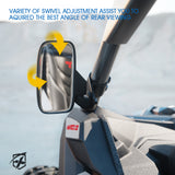 Xprite Side View Tempered Glass Mirrors for UTVs with 1.75" Roll Bars
