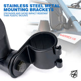 Xprite Side View Tempered Glass Mirrors for UTVs with 1.75" Roll Bars
