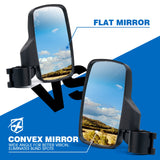 Xprite Side View Tempered Glass Mirrors for UTVs with 1.75" Roll Bars