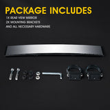 Xprite 17.5" Convex Rear Wide View Tempered Glass Mirror for UTVs with 1.75" Roll Bars