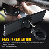 Xprite 9" Convex Rear View Tempered Glass Mirror for UTVs with 1.75" Roll Bars
