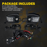 Xprite UTV Multi-Angle Side Mirrors with Clear Lens LED Spot Lights and Anti-Glare Mirrors