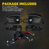 Xprite UTV Multi-Angle Side Mirrors with Smoke Lens LED Spot Lights and Anti-Glare Mirrors