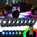 Xprite Victory Series 8PC Bluetooth Multi-Color RGB LED Rock Lights