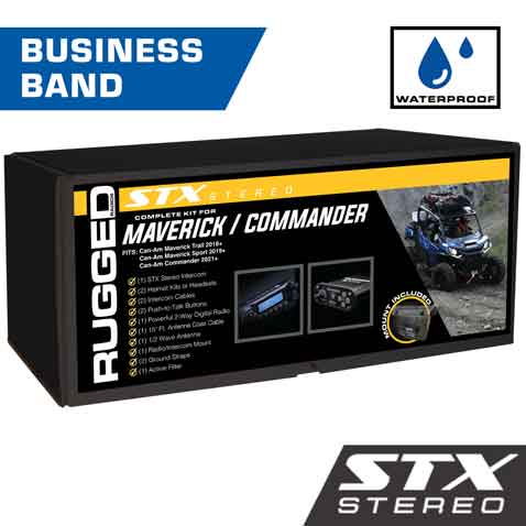 Can Am Maverick Commander STX STEREO Complete UTV Communication Intercom and Radio Kit with Glove Box Mount