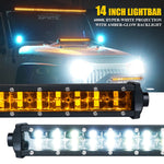 Xprite Sunrise Series 14" Double Row LED Light Bar with Amber Backlight