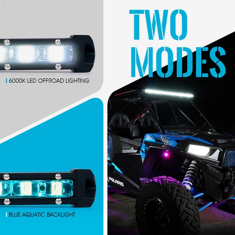Xprite Aquatic Series 44" Single Row 210W LED Light Bar with Blue Backlight