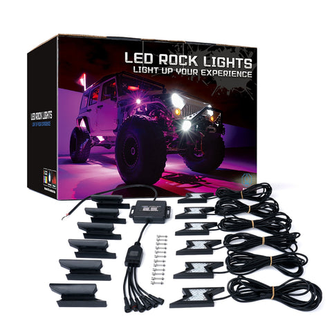 Xprite 6PC Z-Force Lightning LED RGB Bluetooth Rock Lights