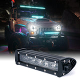 Xprite Aquatic Series 8" Double Row LED Light Bar with Blue Backlight