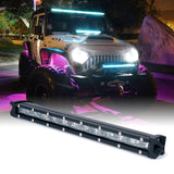 Xprite Aquatic Series 14" Single Row 60W LED Light Bar with Blue Backlight