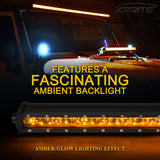 Xprite Sunrise Series 8" Double Row LED Light Bar with Amber Backlight