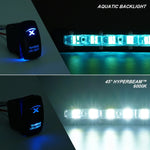 Xprite Aquatic Series 44" Single Row 210W LED Light Bar with Blue Backlight