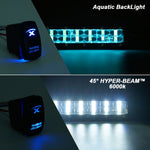 Xprite Aquatic Series 8" Double Row LED Light Bar with Blue Backlight