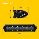 Xprite Sunrise Series 9.5" Double Row LED Light Bar with Amber Backlight
