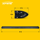 Xprite Sunrise Series 42" Double Row LED Light Bar with Amber Backlight
