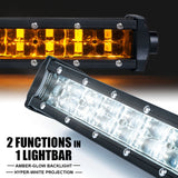 Xprite Sunrise Series 50" Double Row LED Light Bar with Amber Backlight