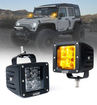 Xprite 3" Sunrise Series Amber LED Spot Light with Amber Backlight - Set of 2 with Wiring Harness