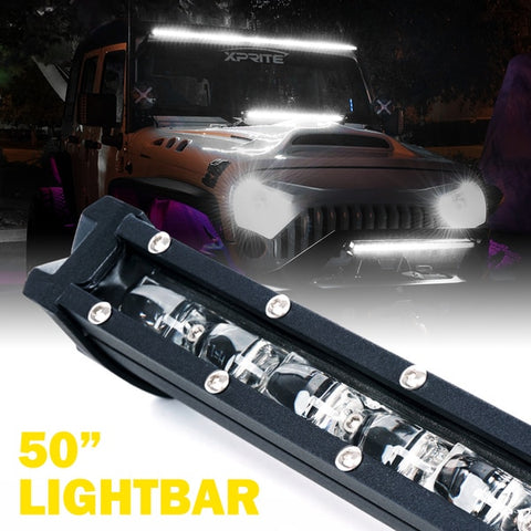 Xprite 50" 240W Ultra Thin Astro Series Flood Beam CREE LED Light Bar