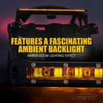 Xprite Sunrise Series 22" Single Row 100W LED Light Bar with Amber Backlight