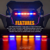 Xprite LZ Series 30" Offroad Rear Chase COB LED Strobe Light Bar - RBYBR