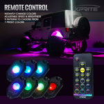 Xprite 6PC Victory Series Remote Control RGB LED Rock Lights
