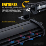 Xprite Sunrise Series 14" Single Row 60W LED Light Bar with Amber Backlight