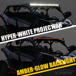 Xprite Sunrise Series 50" Single Row 240W LED Light Bar with Amber Backlight
