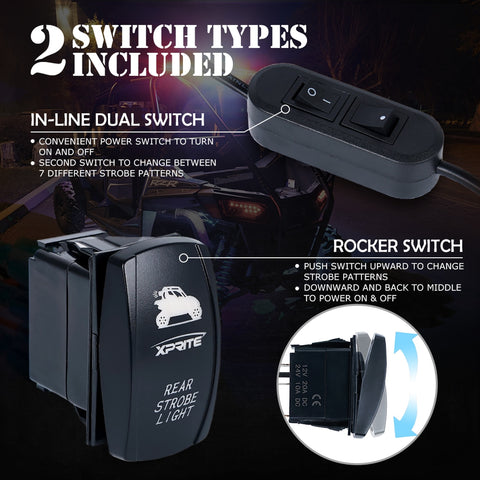 Light Bar Wiring Harness Kit Xprite 36" Rear LED Chase Light Bars, All In One W/Strobe Brake Reverse Amber LED Strobe Car Lighting - Foto 2