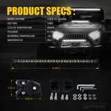 Xprite Sunrise Series 32" Single Row 150W LED Light Bar with Amber Backlight