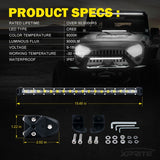 Xprite 20" 90W Ultra Thin Astro Series Flood Beam CREE LED Light Bar