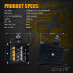 Xprite 3" Sunrise Series Amber LED Spot Light with Amber Backlight - Set of 2 with Wiring Harness