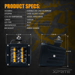 Xprite Sunrise Series 3" LED Spot Light with Amber Backlight - Set of 2 with Wiring Harness