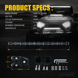 Xprite Sunrise Series 22" Single Row 100W LED Light Bar with Amber Backlight