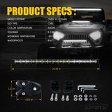 Xprite Sunrise Series 26" Single Row 120W LED Light Bar with Amber Backlight