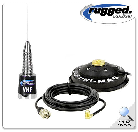 VHF Antenna Kit with 1/2 Wave NGP Antenna and Magnetic Mount