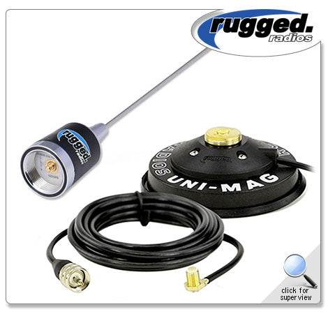 UHF Antenna Kit with 1/2 Wave NGP Antenna and Magnetic Mount
