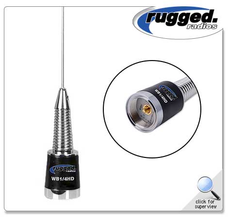 UHF/VHF Wide Band 1/4 Wave Antenna with Spring (132-525Mhz)