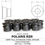 Tall Misalignment Spacer Stainless Steel 12mm Bolt for 5/8 Rod End (8 Pack)