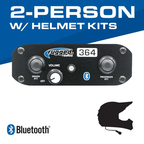 2 Person - 364 Communication Intercom System with Helmet Kits