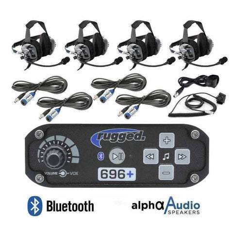4 Person - RRP696 PLUS Bluetooth Intercom System with Behind the Head BTH Headsets